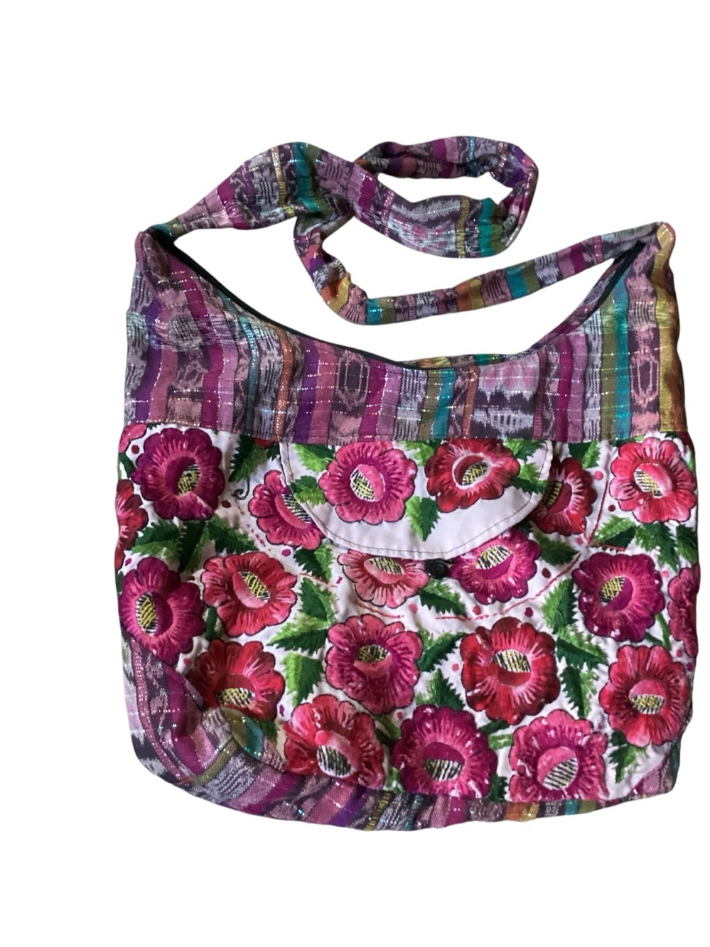 Guatemalan Huipil Embroidered Hobo Bag